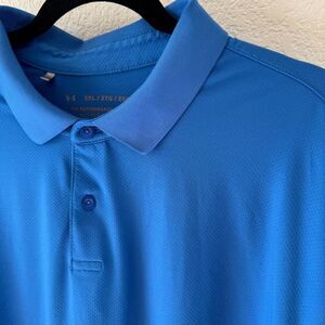 Under Armour Men's 2XL Performance Polo Golf Polo Shirt Solid Blue No UA Logos